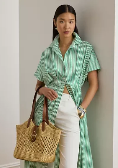 Woven Straw Large Tasha Tote Bag