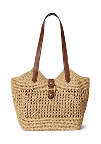 Woven Straw Large Tasha Tote Bag