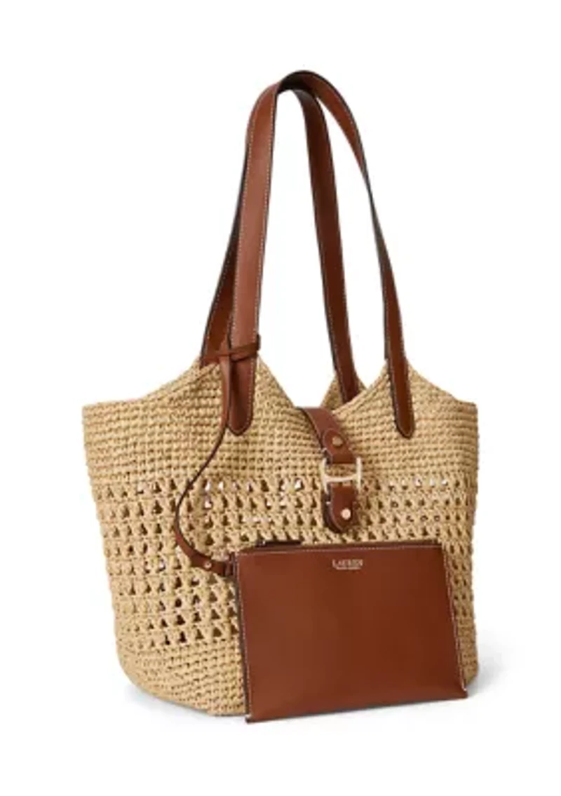 Woven Straw Large Tasha Tote Bag