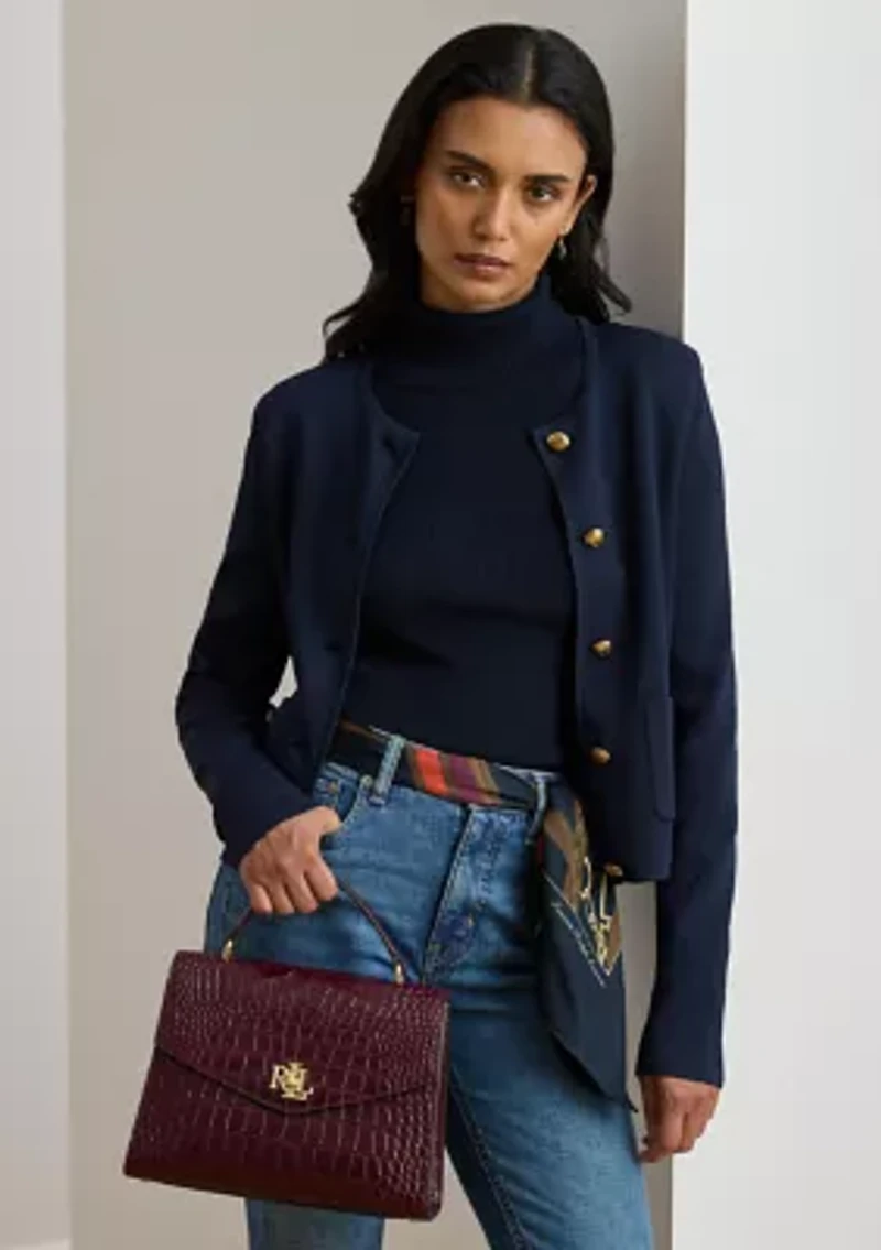 Two-Tone Leather Small Reese Bucket Bag