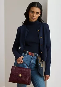 Two-Tone Leather Small Reese Bucket Bag