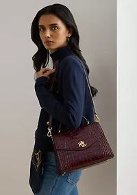 Two-Tone Leather Small Reese Bucket Bag