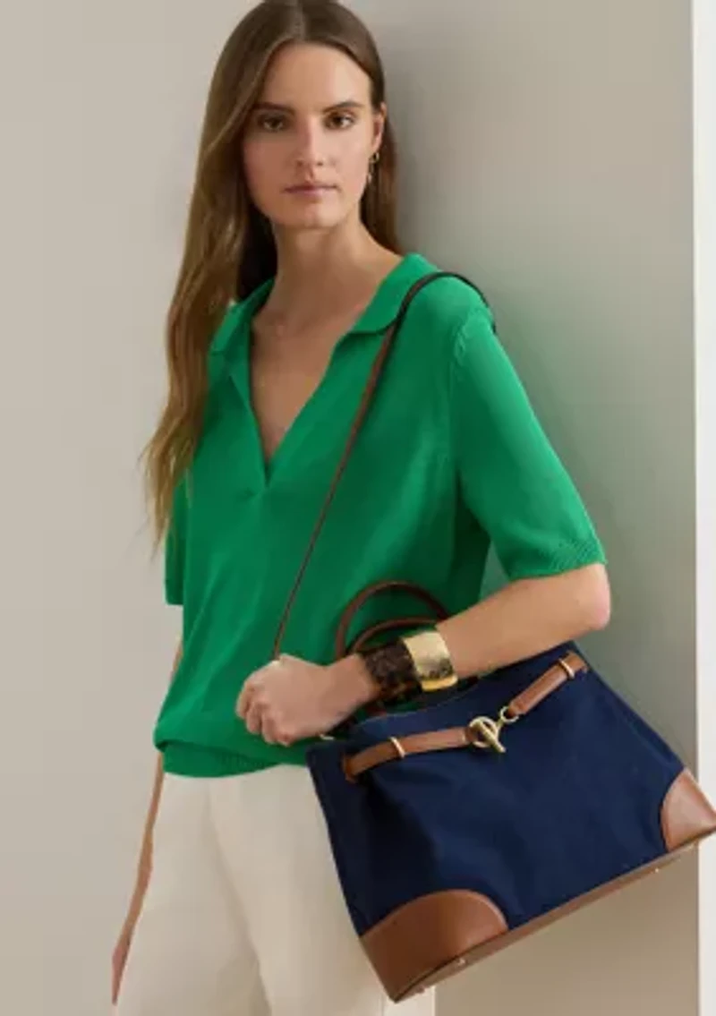 Washed Denim Large Blaike Satchel