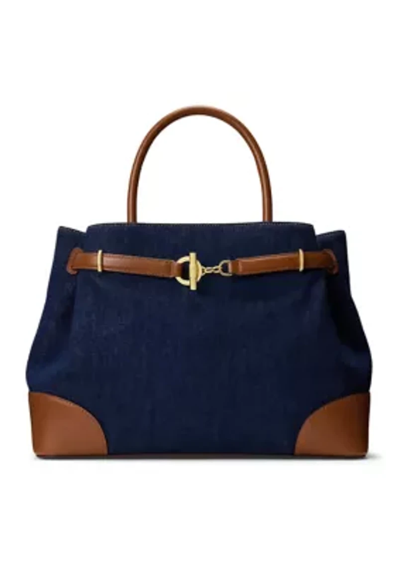 Washed Denim Large Blaike Satchel