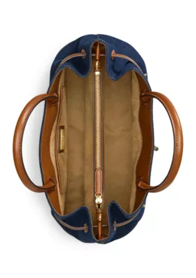 Washed Denim Large Blaike Satchel