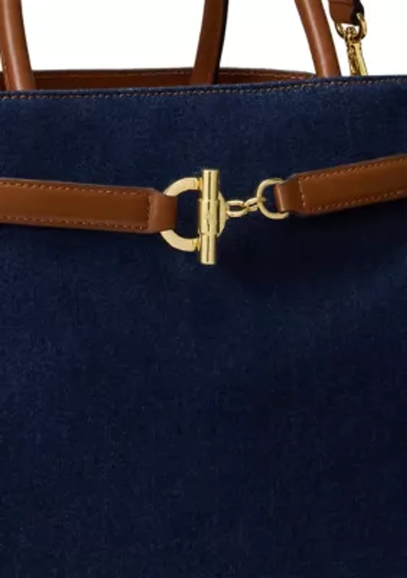 Washed Denim Large Blaike Satchel