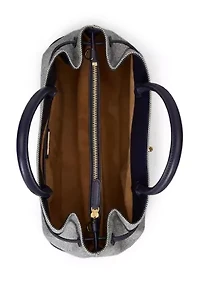 Cross-Dyed Canvas Large Blaike Satchel