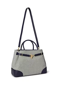 Cross-Dyed Canvas Large Blaike Satchel