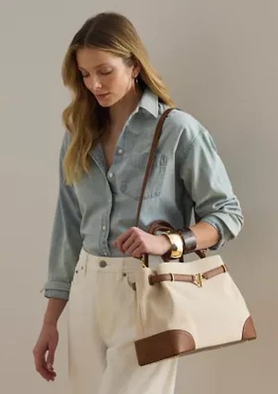 Cross-Dyed Canvas Large Blaike Satchel