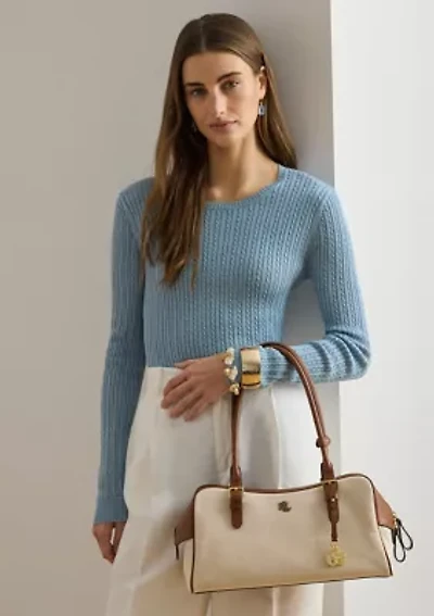 Canvas & Leather Large Marcy Zip Satchel