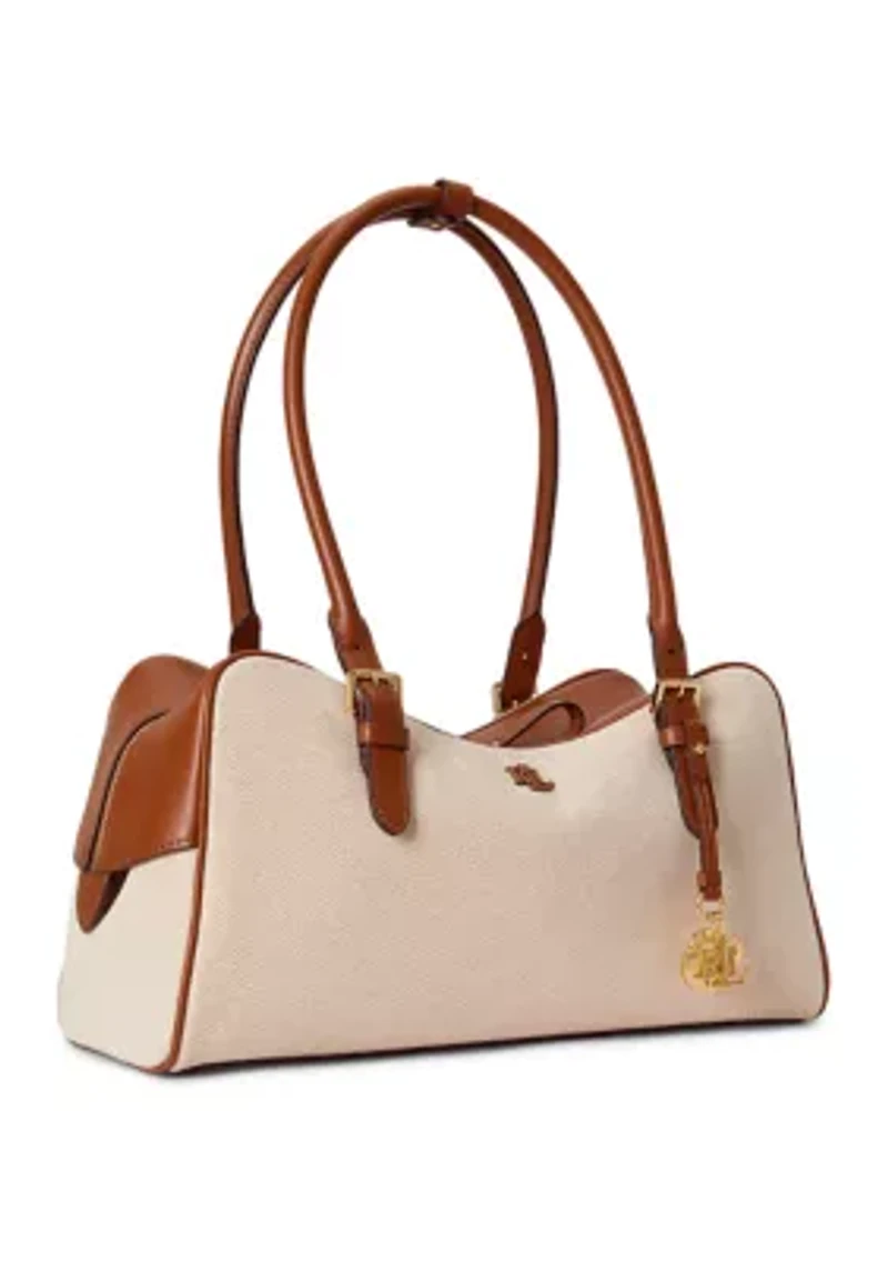 Canvas & Leather Large Marcy Zip Satchel