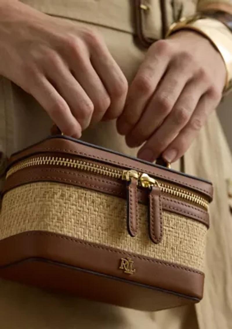 Raffia Small Hallee Crossbody Bag