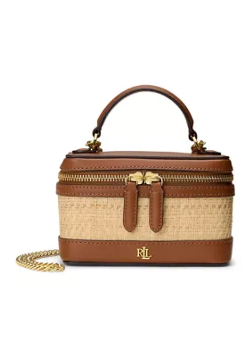 Raffia Small Hallee Crossbody Bag
