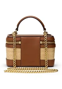 Raffia Small Hallee Crossbody Bag