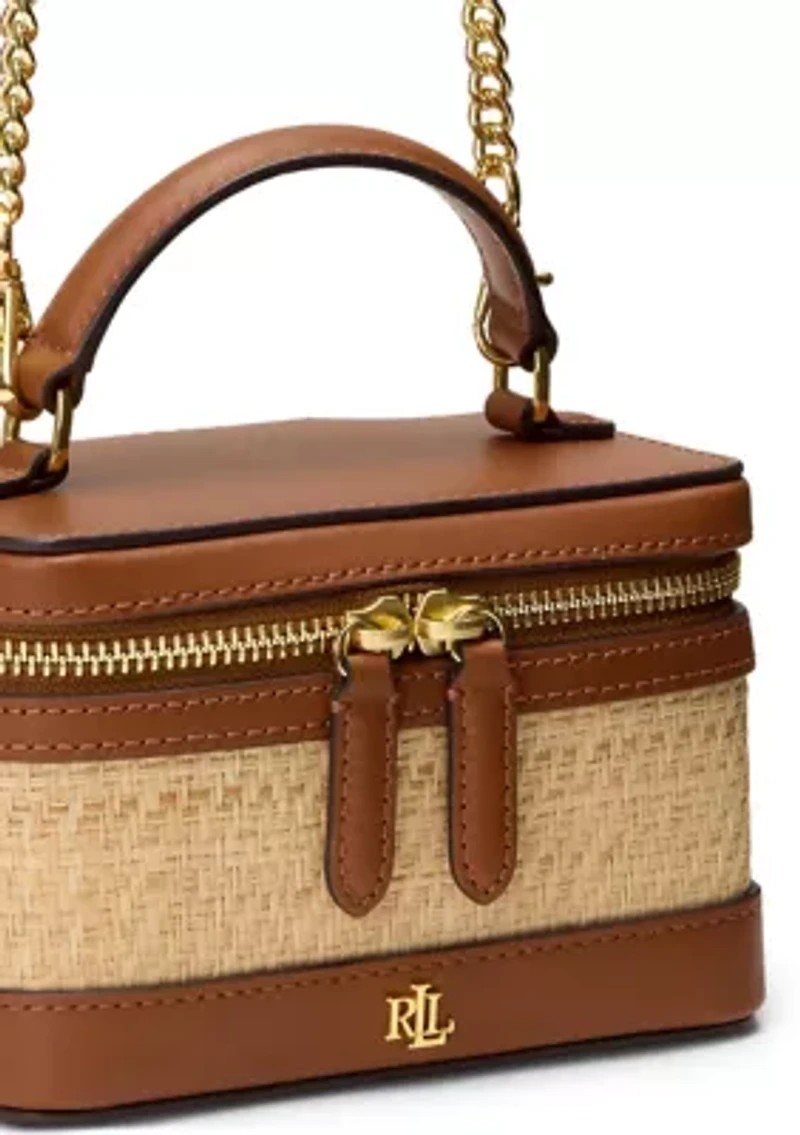 Raffia Small Hallee Crossbody Bag