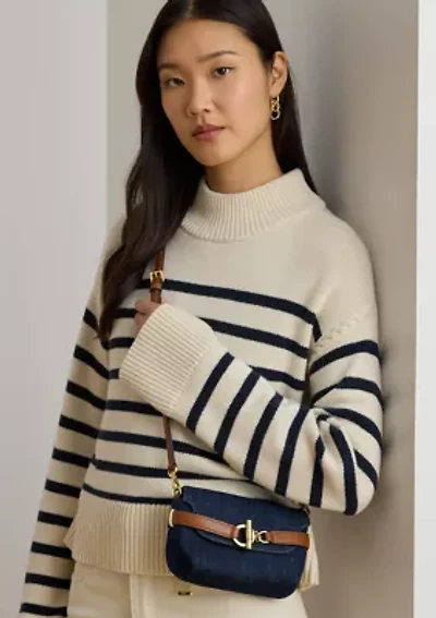 Washed Denim Small Blaike Crossbody Bag