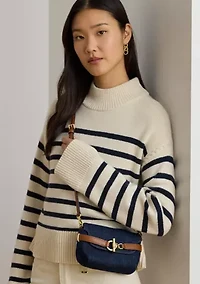 Washed Denim Small Blaike Crossbody Bag