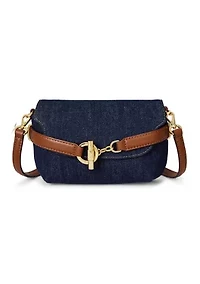 Washed Denim Small Blaike Crossbody Bag