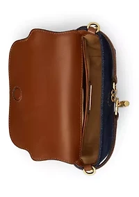 Washed Denim Small Blaike Crossbody Bag