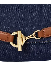 Washed Denim Small Blaike Crossbody Bag