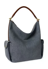 Washed Denim Large Blaike Shoulder Bag