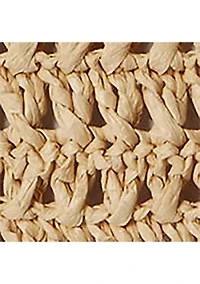 Crocheted Straw Large Tasha Shoulder Bag