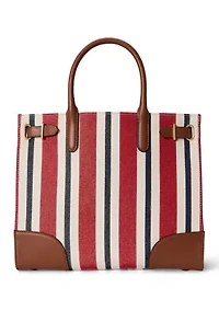 Striped Canvas Medium Devyn Tote Bag