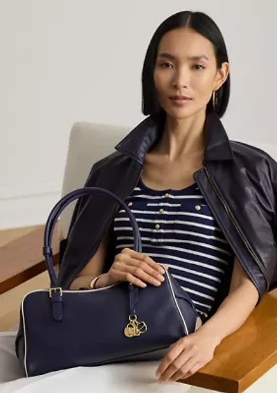 Leather Large Marcy Zip Satchel