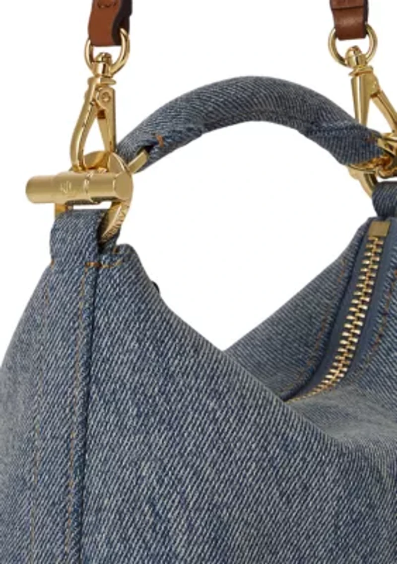 Washed Denim Mini Blaike Shoulder Bag