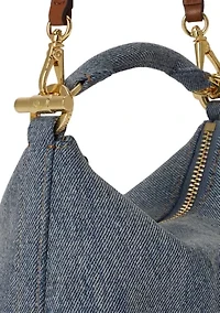 Washed Denim Mini Blaike Shoulder Bag
