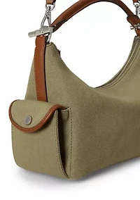 Washed Canvas Small Blaike Shoulder Bag