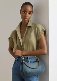 Denim Medium Marcy Zip Shoulder Bag