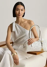 Perforated Nappa Large Marcy Zip Satchel