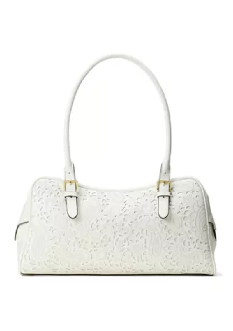 Perforated Nappa Large Marcy Zip Satchel