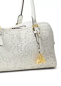 Perforated Nappa Large Marcy Zip Satchel