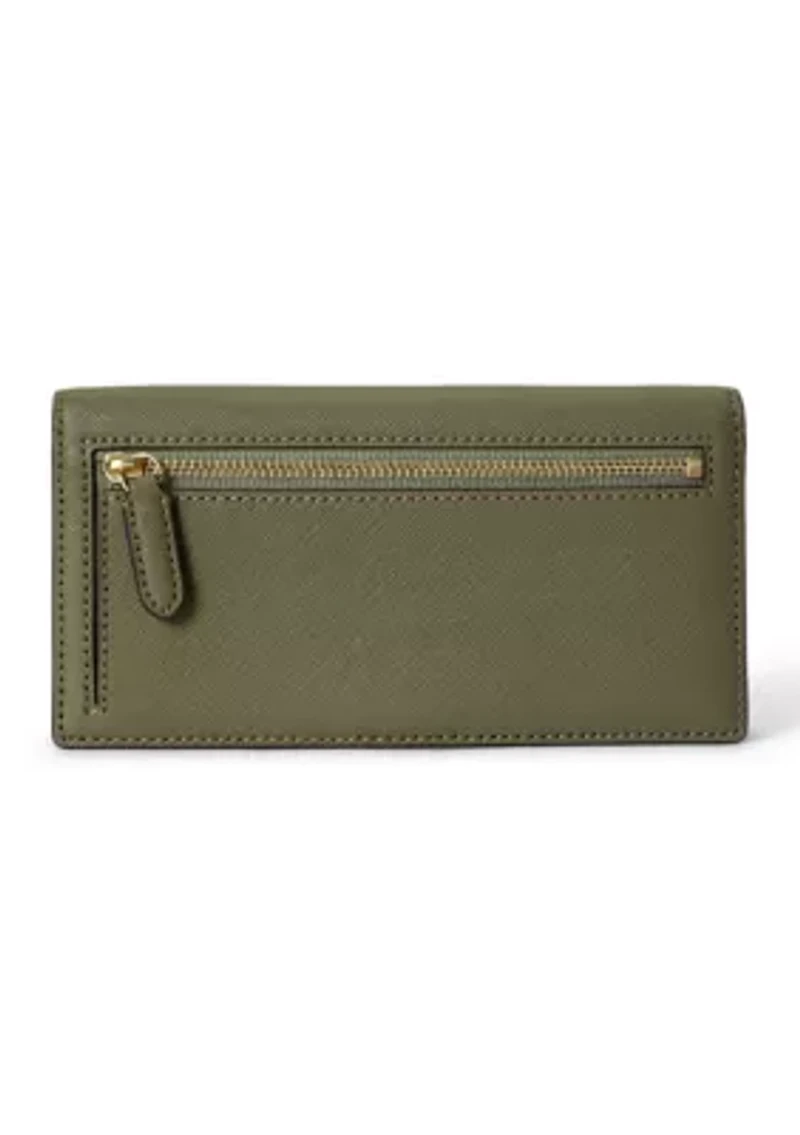 Crosshatch Leather Slim Wallet