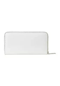 Embroidered Leather Continental Wallet
