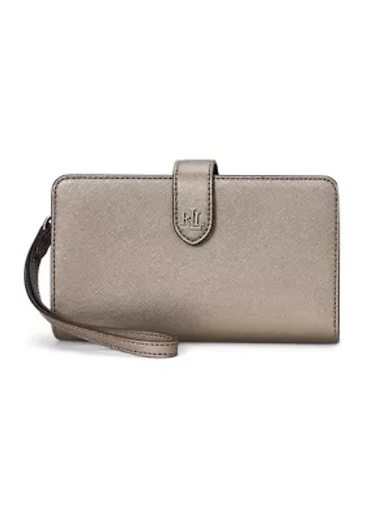 Crosshatch Leather Tech Wristlet