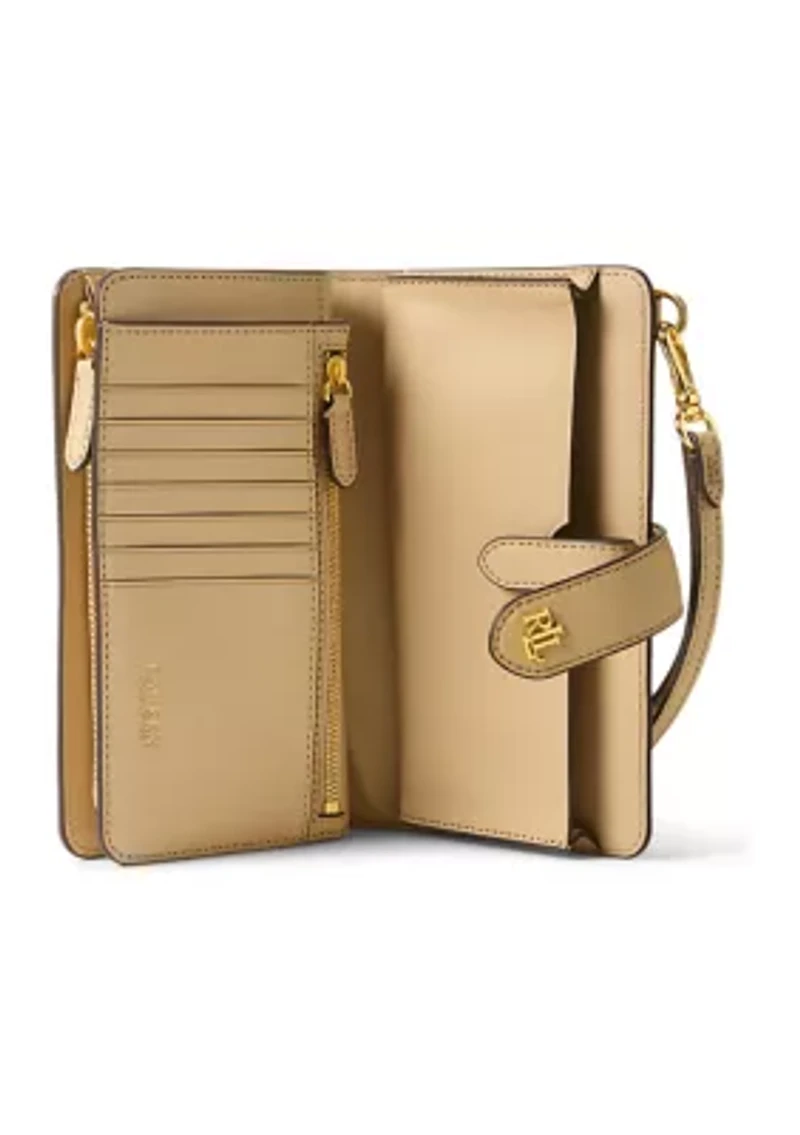 Crosshatch Leather Tech Wristlet