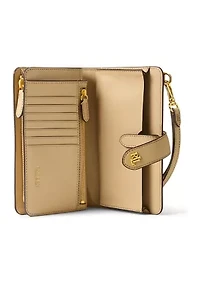 Crosshatch Leather Tech Wristlet
