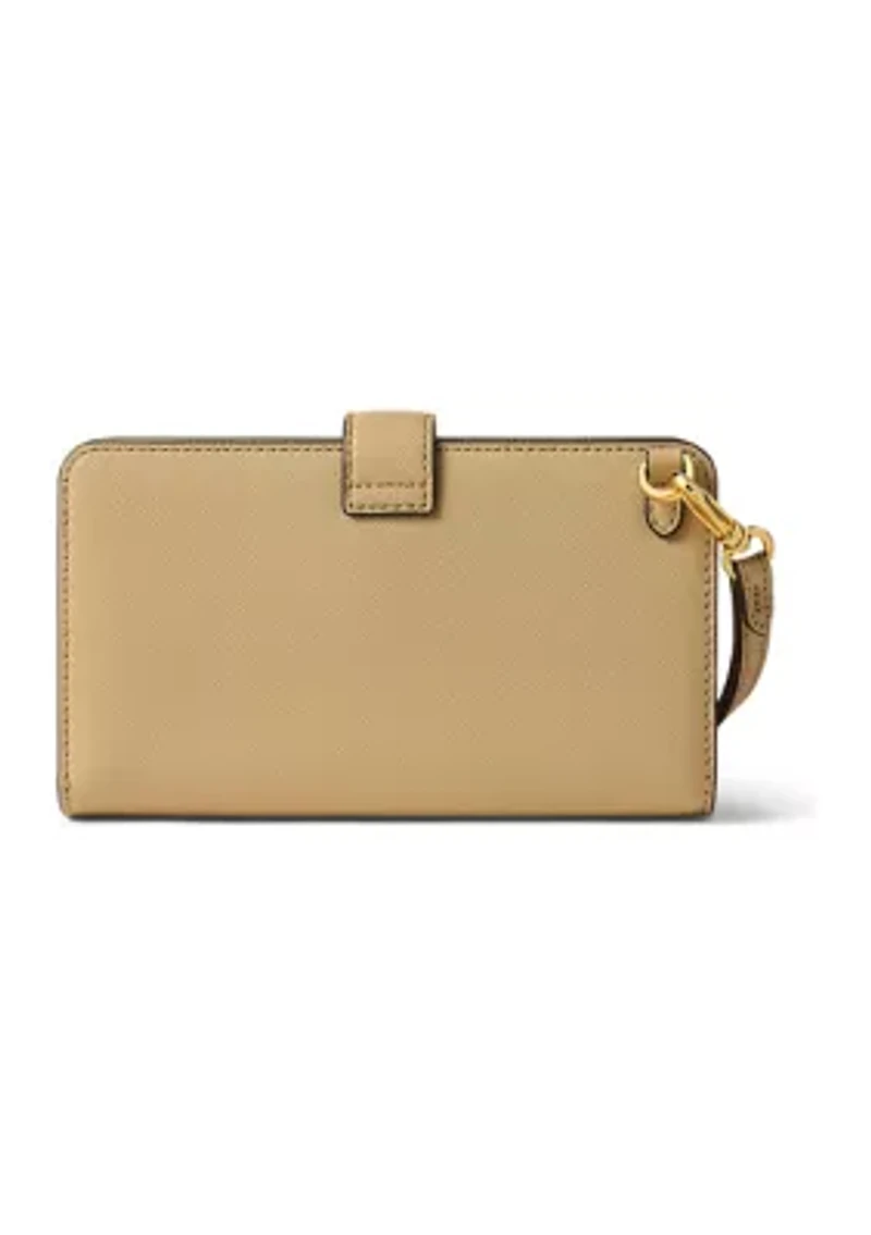 Crosshatch Leather Tech Wristlet