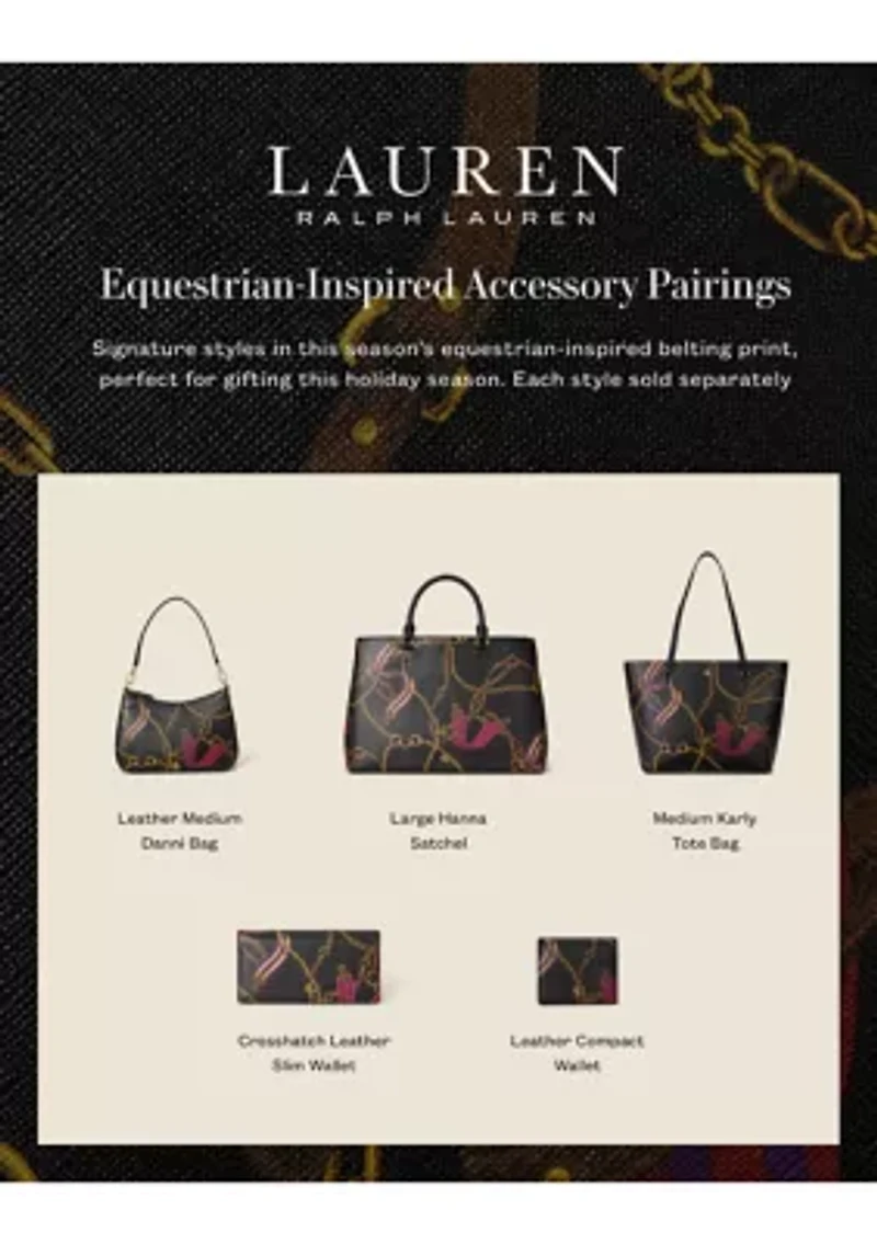 Print Crosshatch Leather Slim Wallet