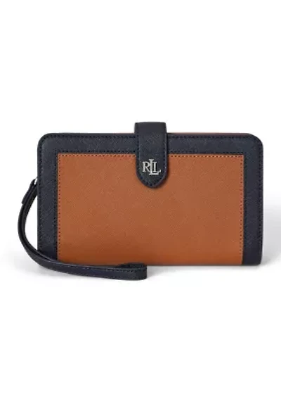 Crosshatch Leather Tech Wristlet