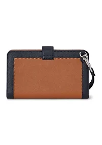 Crosshatch Leather Tech Wristlet