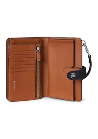 Crosshatch Leather Tech Wristlet