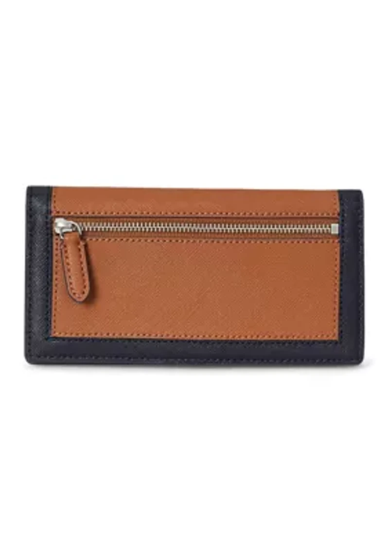 Crosshatch Leather Slim Wallet