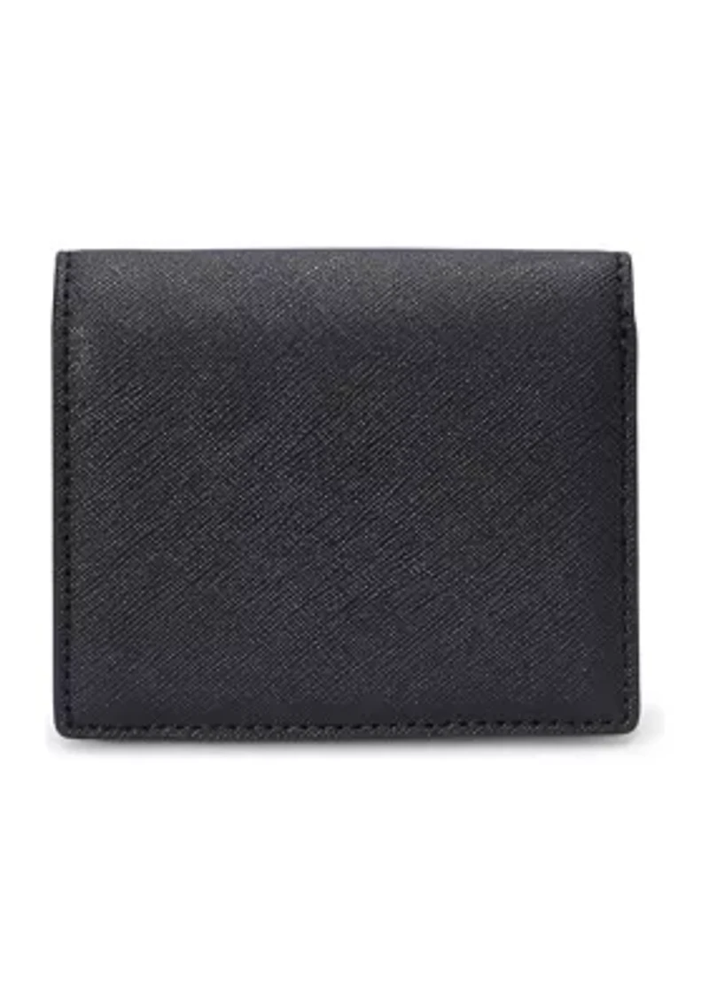 Crosshatch Leather Compact Wallet