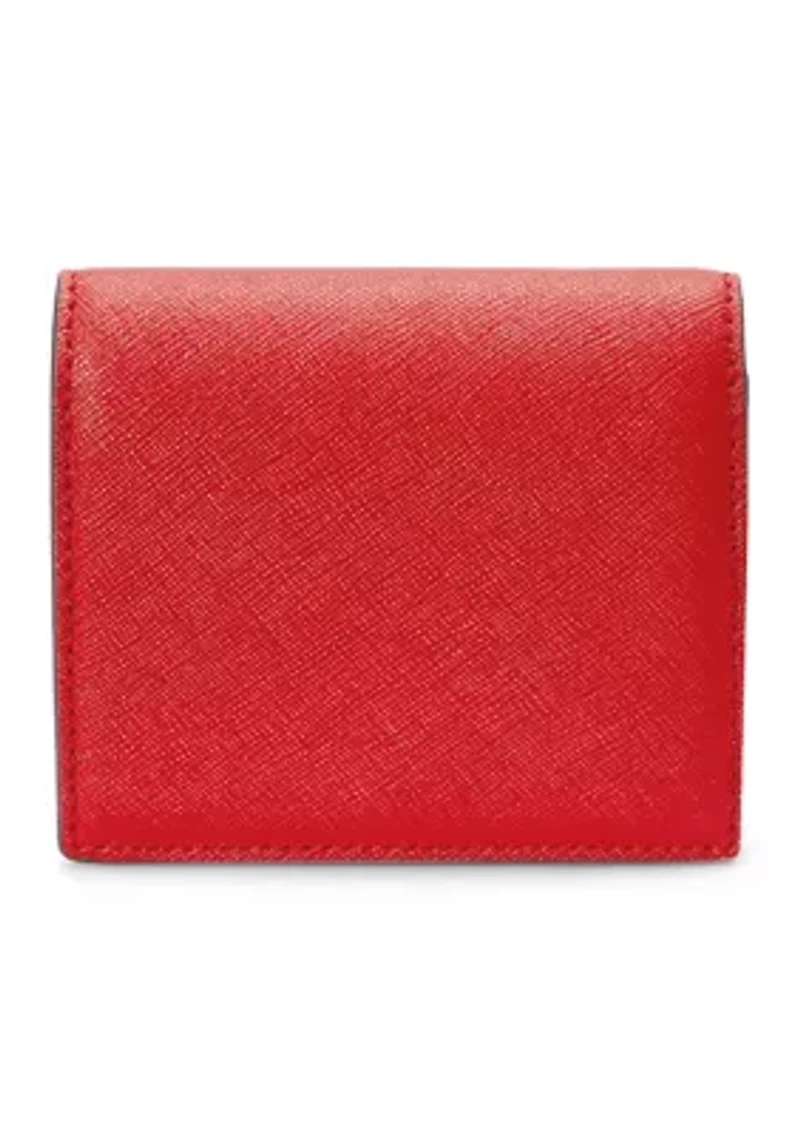 Crosshatch Leather Compact Wallet