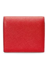 Crosshatch Leather Compact Wallet