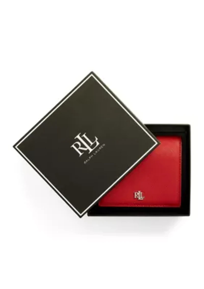 Crosshatch Leather Compact Wallet